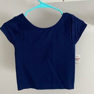 Navy Blue Free People Crop Top